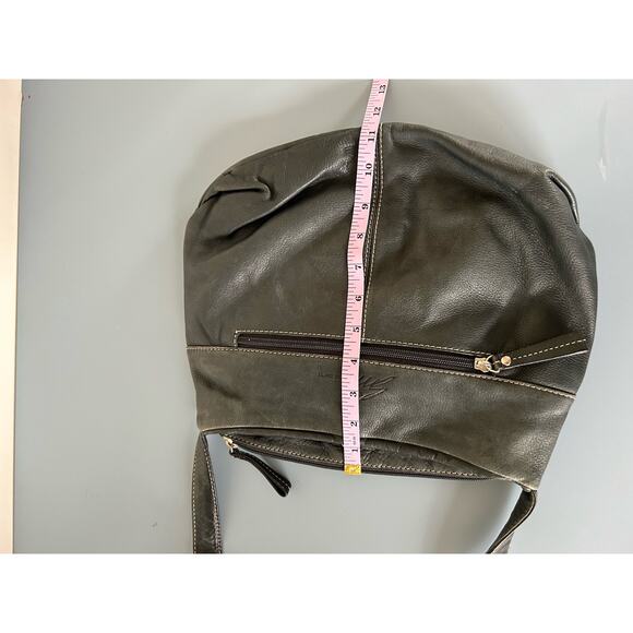 Stone Mountain womens leather shoulder bag purse dark turqoise green - Picture 10 of 10